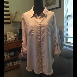 Pink button down blouse